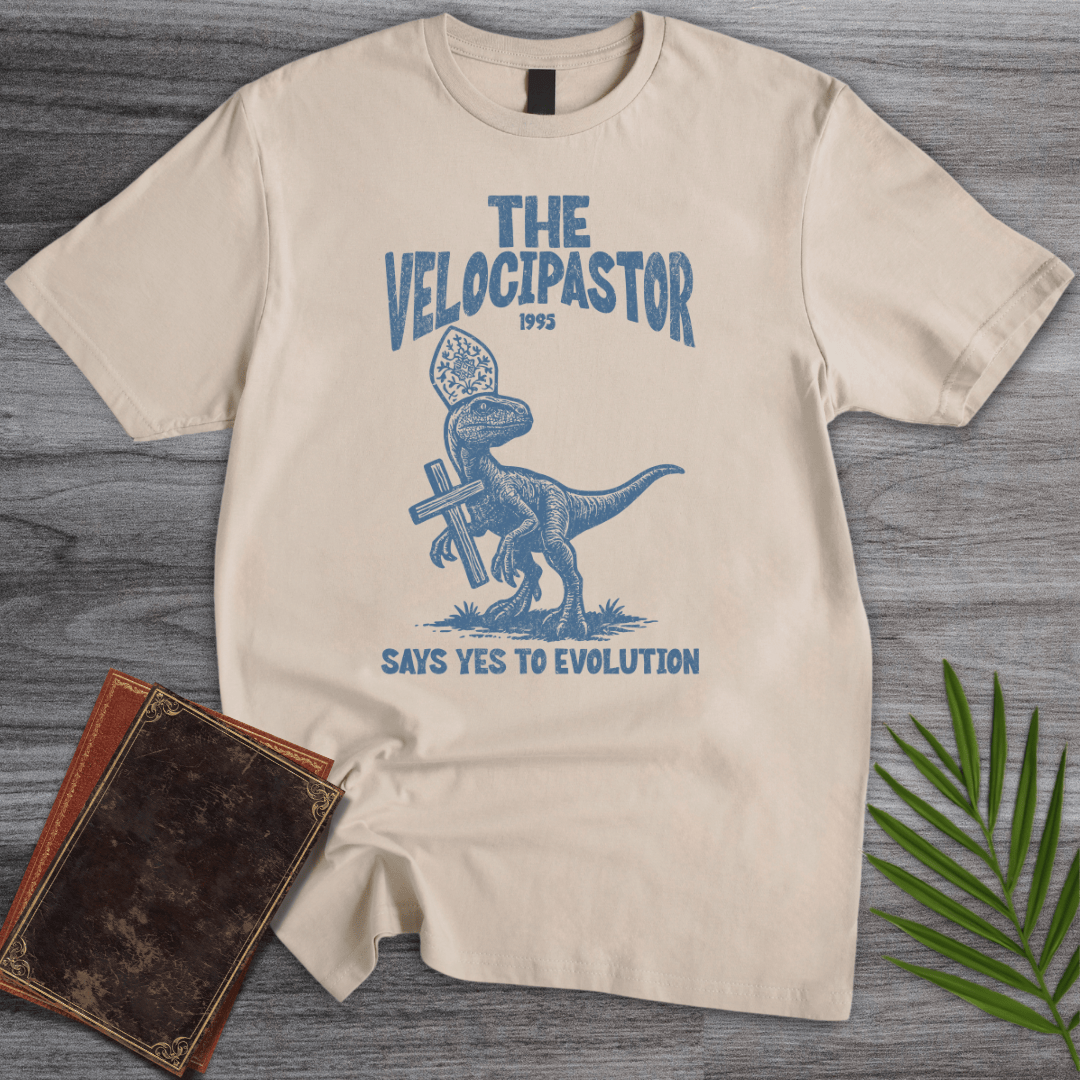 T-Shirt Sand / S Velocipastor Evolution Teachings T-Shirt