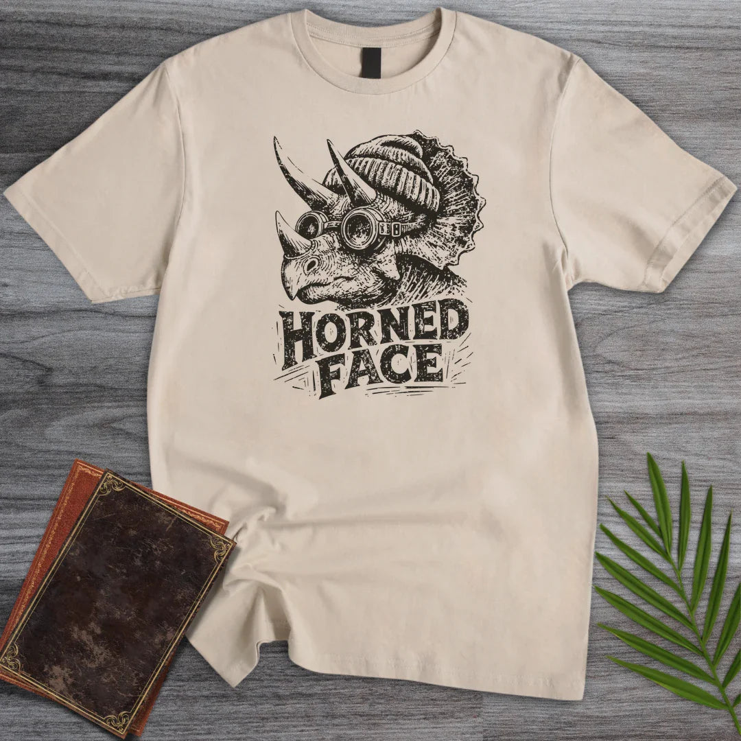 T-Shirt Sand / S Victorian Horned Face T-Shirt