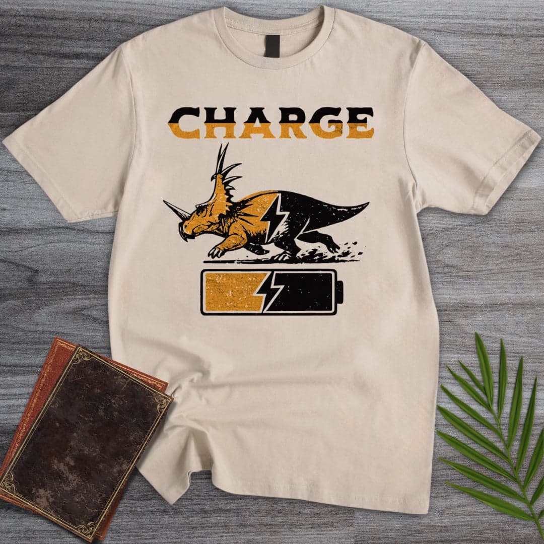 T-Shirt Sand / S Vintage Charging Styracosaurus T-Shirt