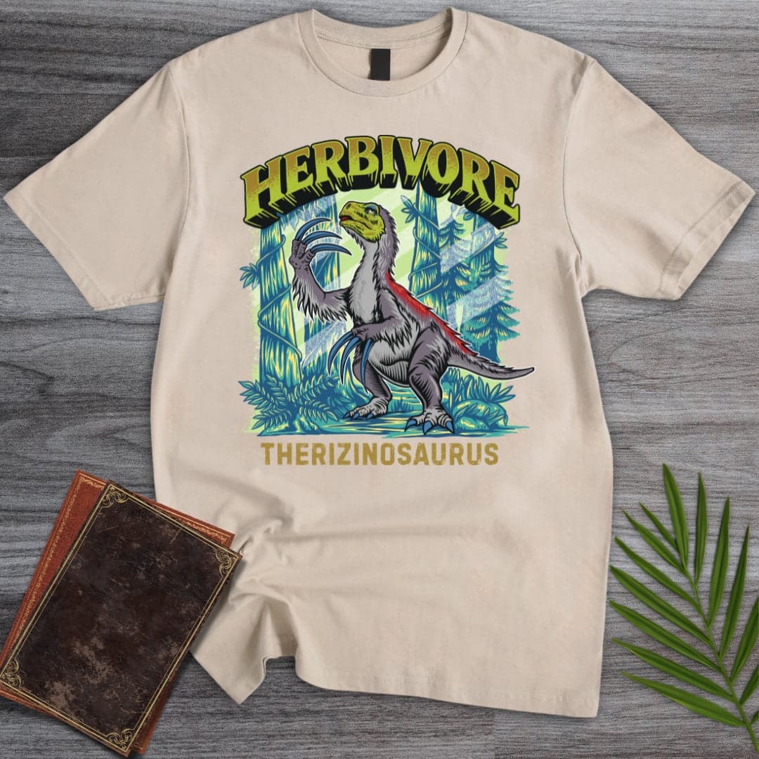 T-Shirt Sand / S Vintage Herbivore Therizinosaurus T-Shirt (Akbar Sansa)