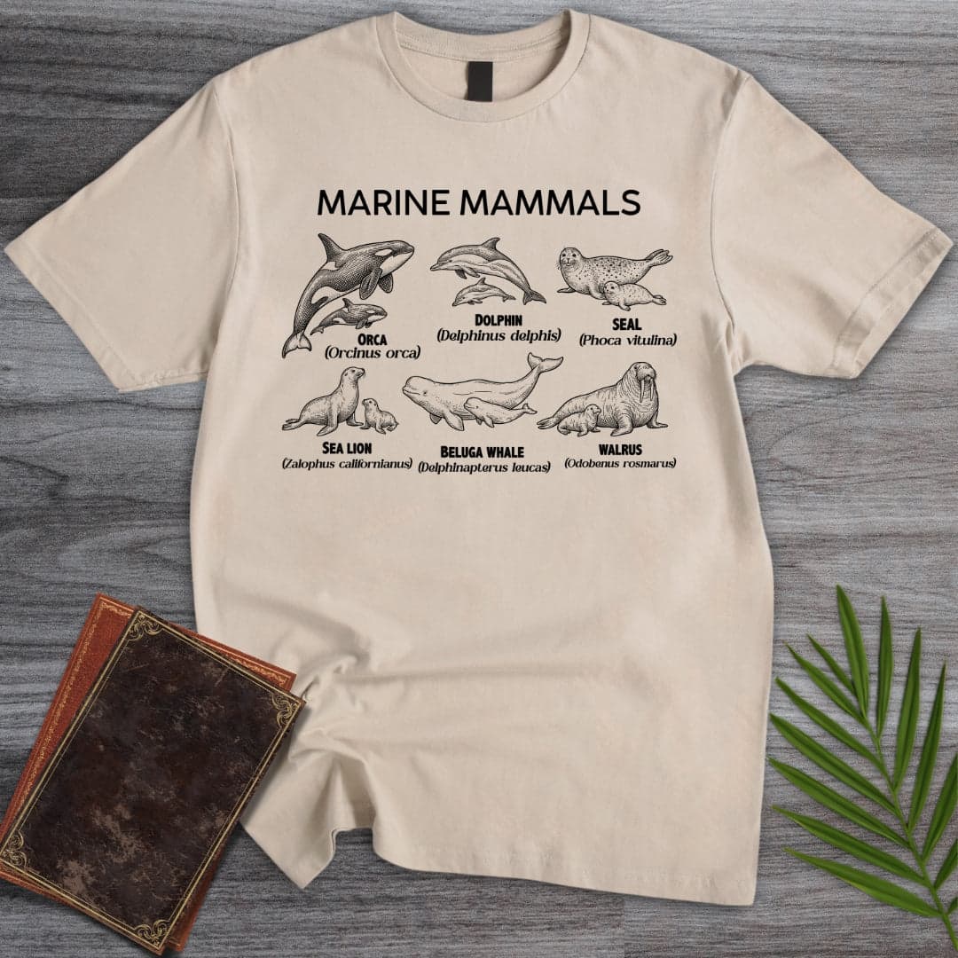 T-Shirt Sand / S Vintage Marine Mammals T-Shirt