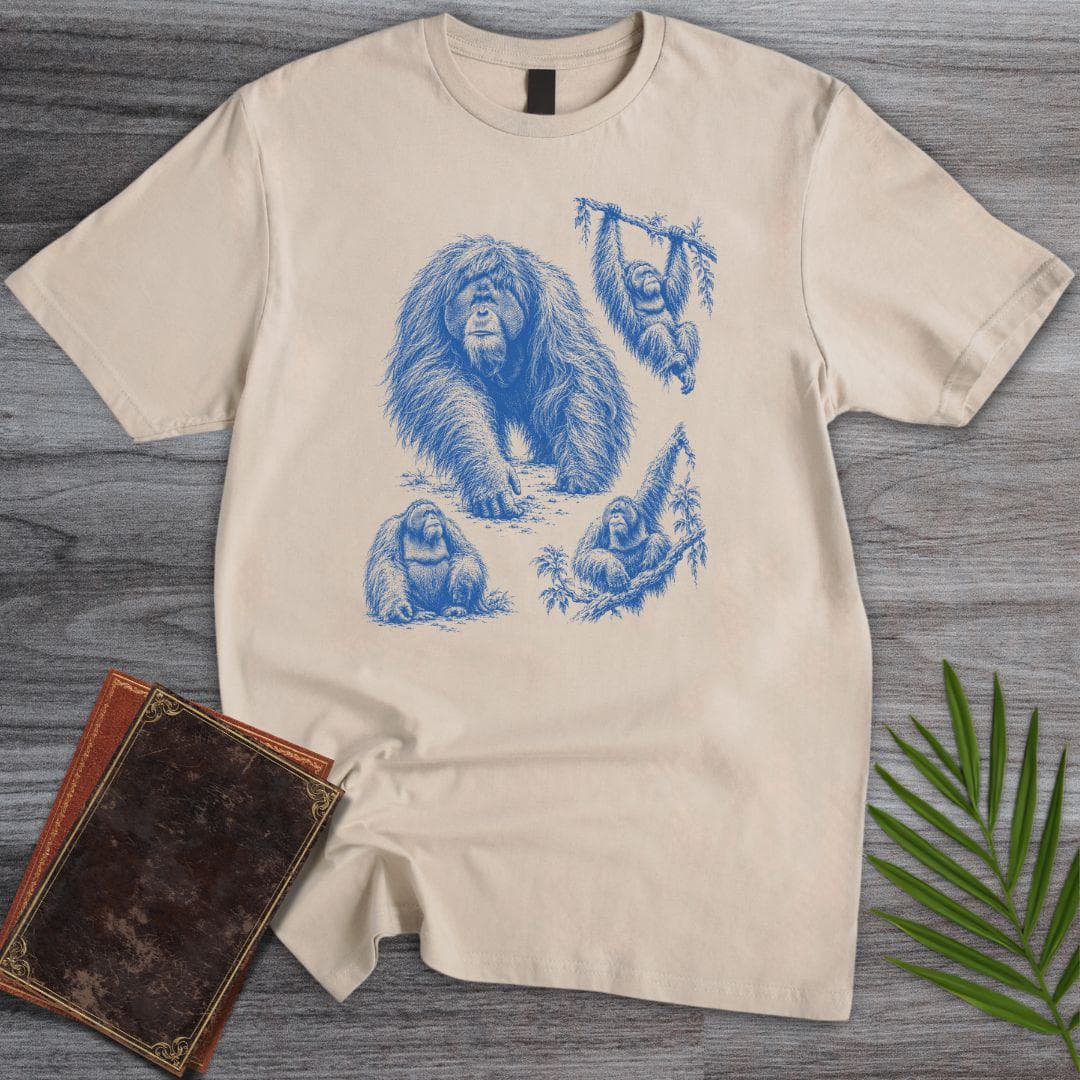 T-Shirt Sand / S Vintage Orangutan Wildlife T-Shirt