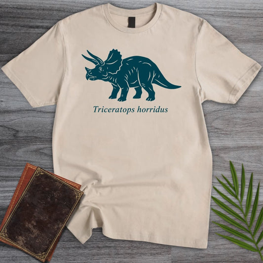 T-Shirt Sand / S Vintage Teal Triceratops T-Shirt