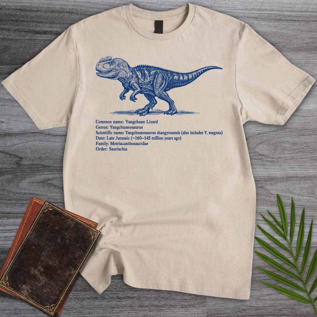 T-Shirt Sand / S Vintage Yangchuanosaurus Chinese Allosaurus T-Shirt