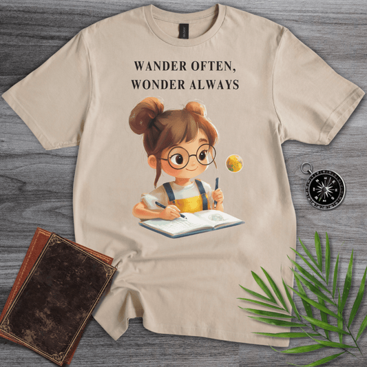 T-Shirt Sand / S Wander Often, Wonder Always Graphic T-Shirt