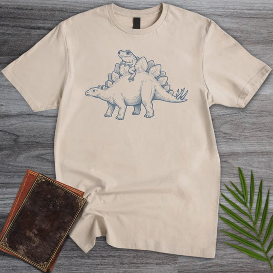 T-Shirt Sand / S Wandering Frog Stegosaurus T-Shirt