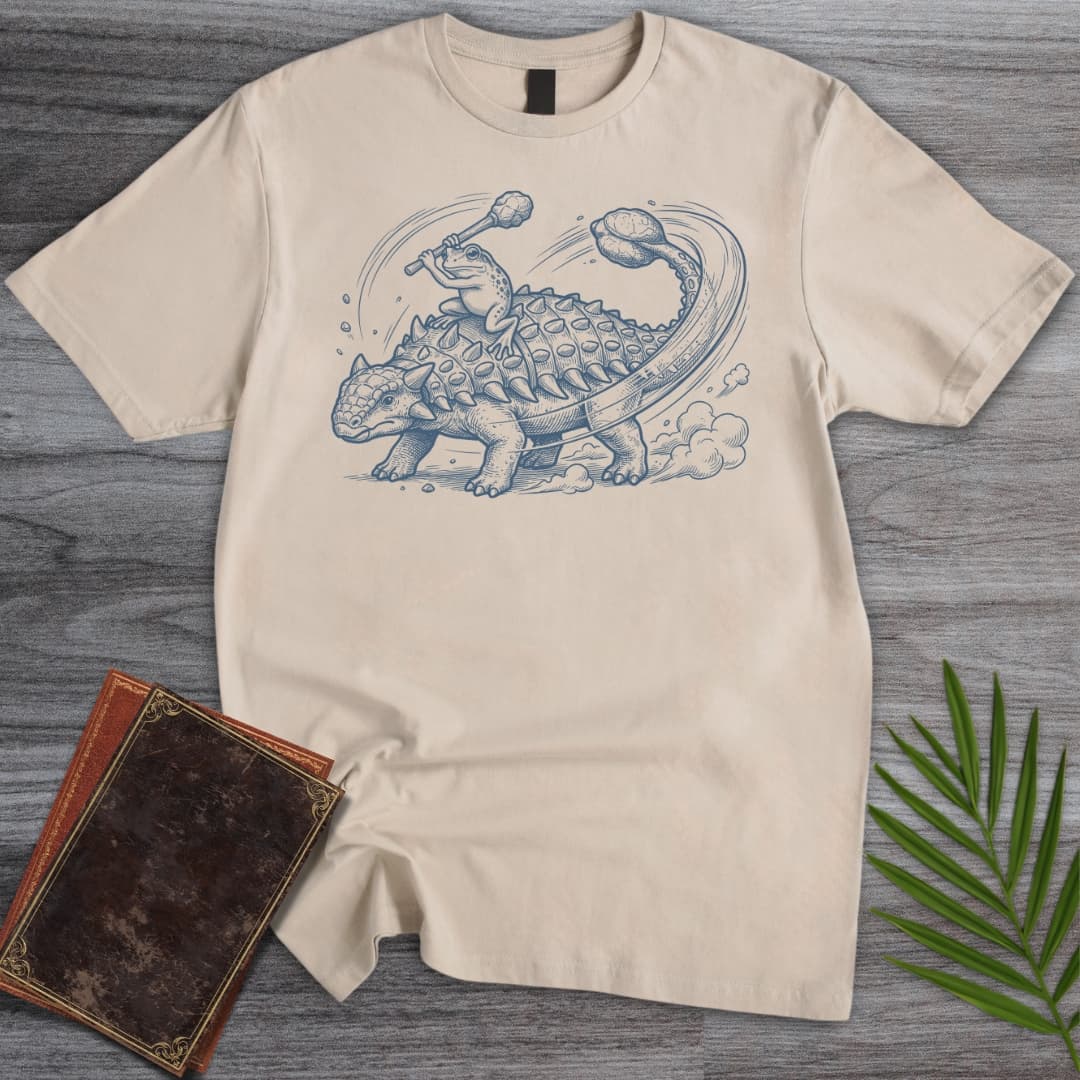 T-Shirt Sand / S Warrior Frog Ankylosaurus T-Shirt