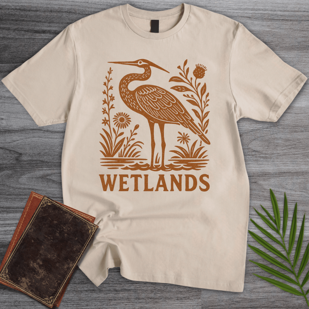 T-Shirt Sand / S Wetland Heron Flora T-Shirt