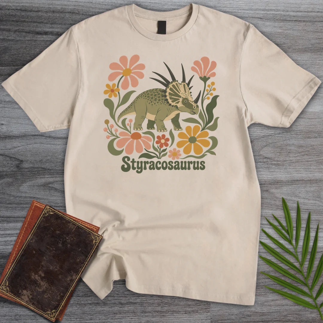 T-Shirt Sand / S Wild Bloom Styracosaurus T-Shirt