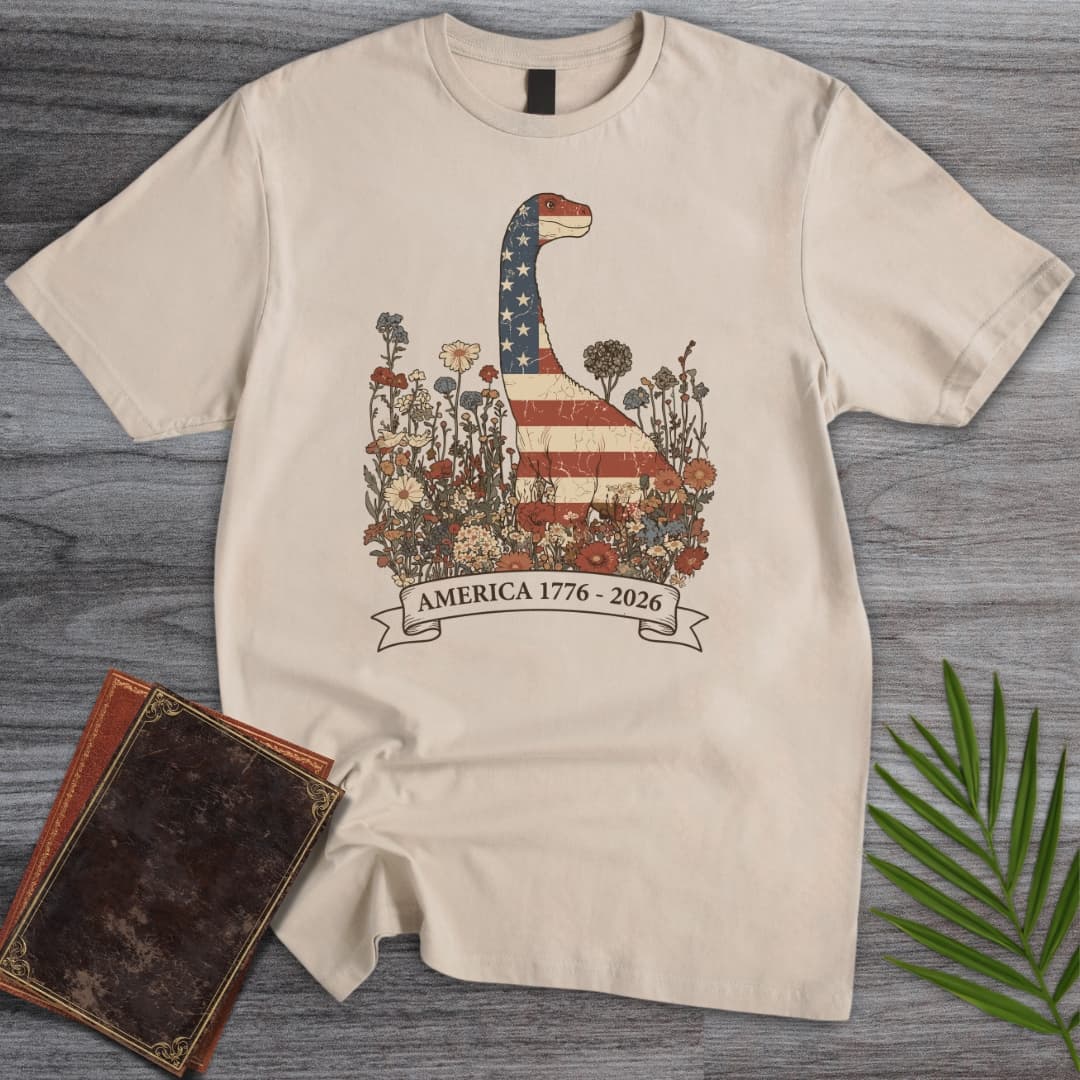 T-Shirt Sand / S Wildflower Brachiosaurus Americas 250th T-Shirt
