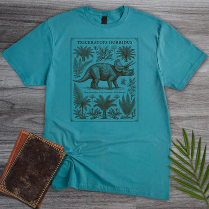 T-Shirt Triceratops Botanical Plate T-Shirt