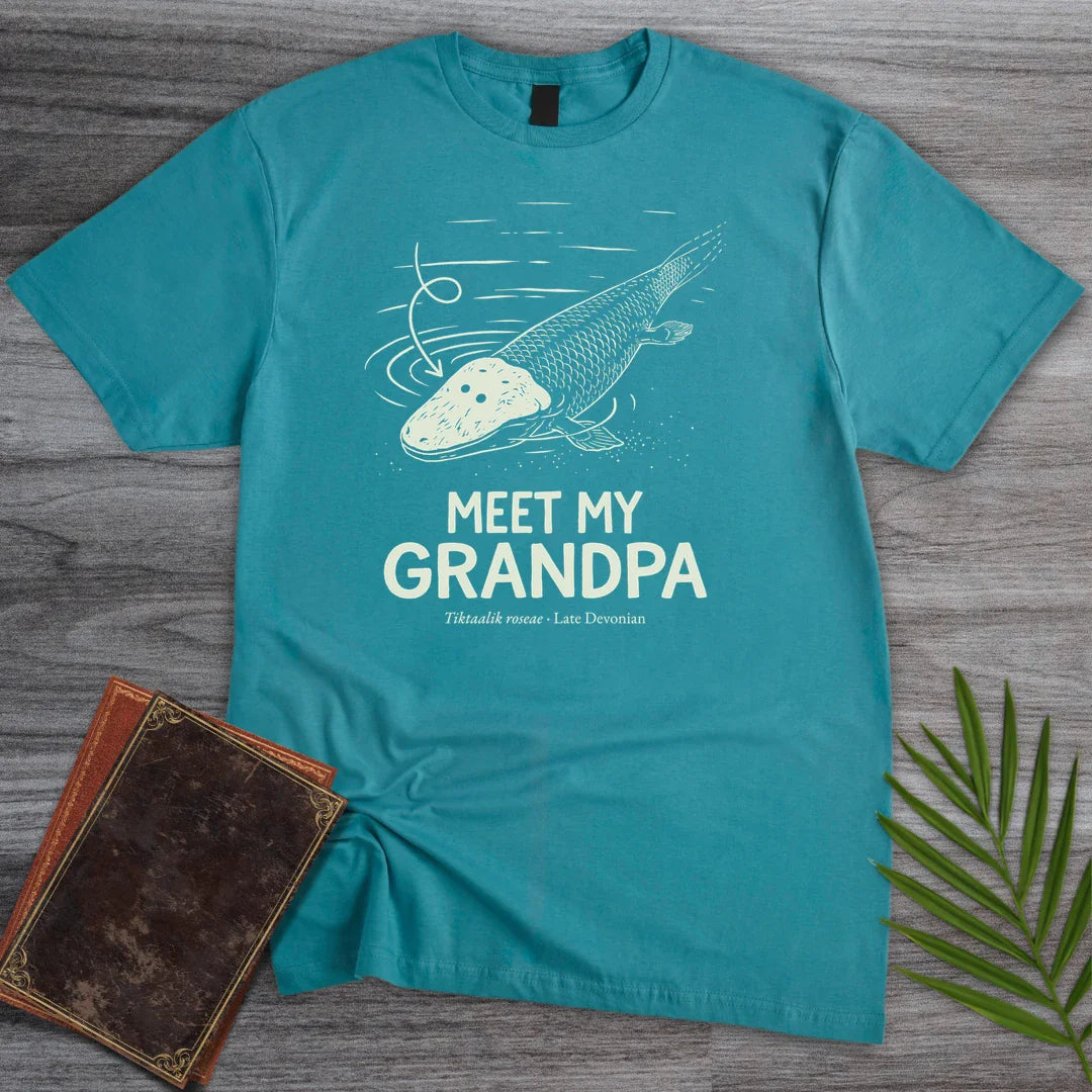 T-Shirt Tropical Blue / M Grandpa Tiktaalik T-Shirt