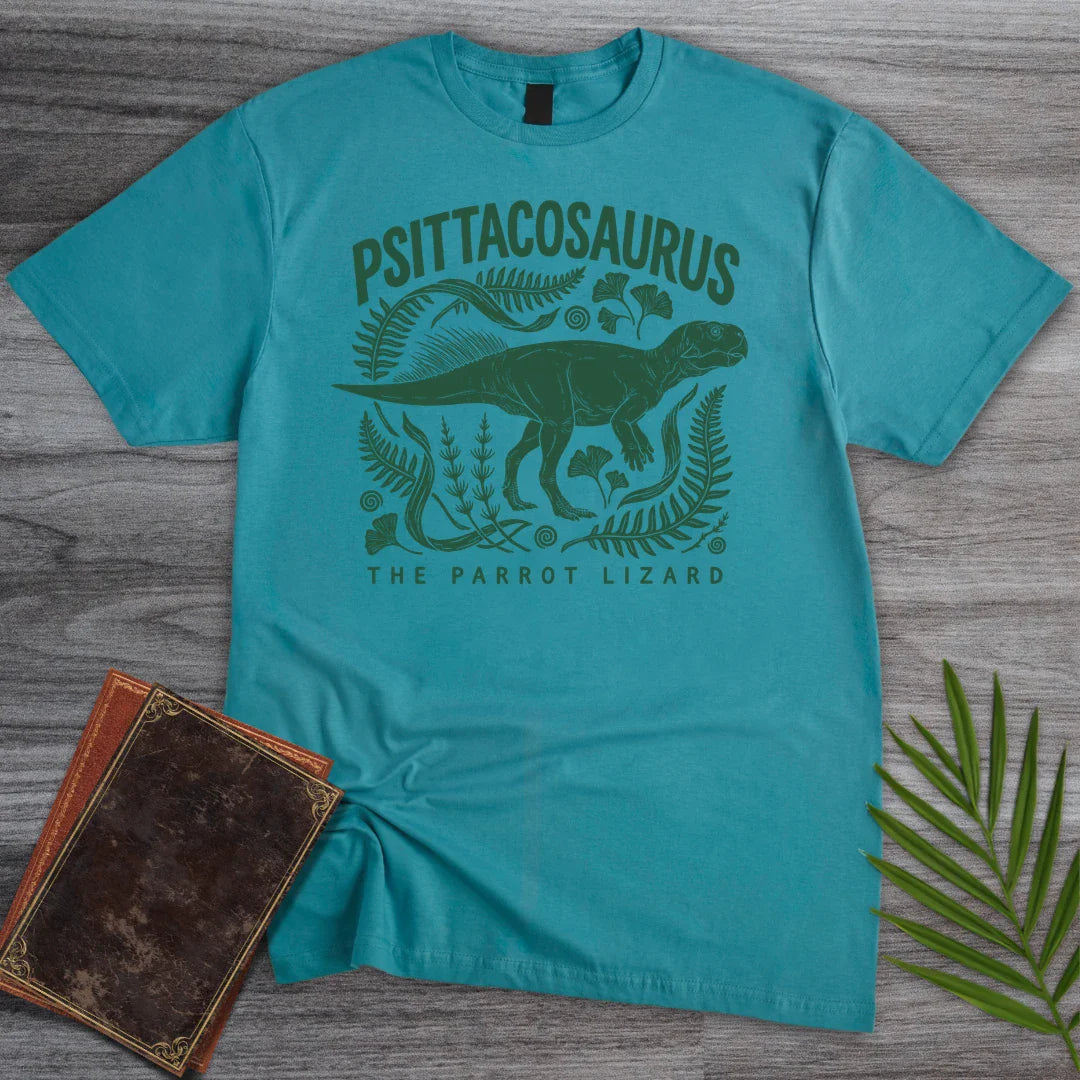 T-Shirt Tropical Blue / M Parrot Lizard Psittacosaurus T-Shirt