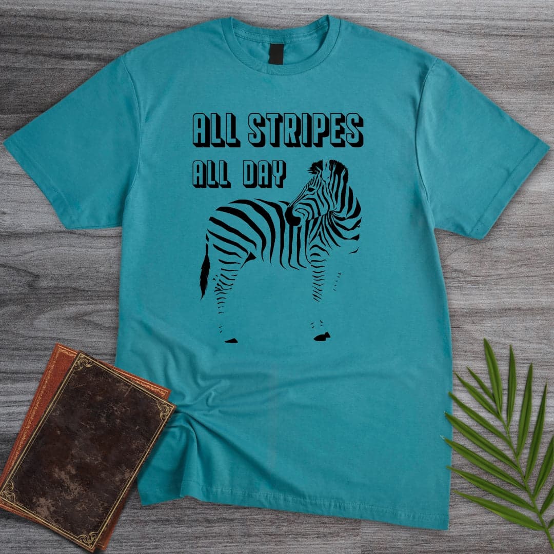 T-Shirt Tropical Blue / S All Stripes All Day Zebra T-Shirt (Doobie)