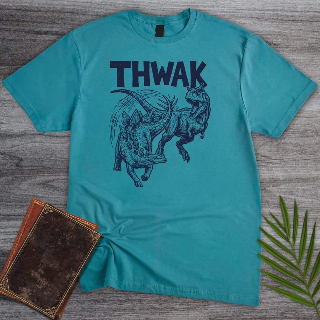 T-Shirt Tropical Blue / S Allosaurus vs Stegosaurus THWAK T-Shirt
