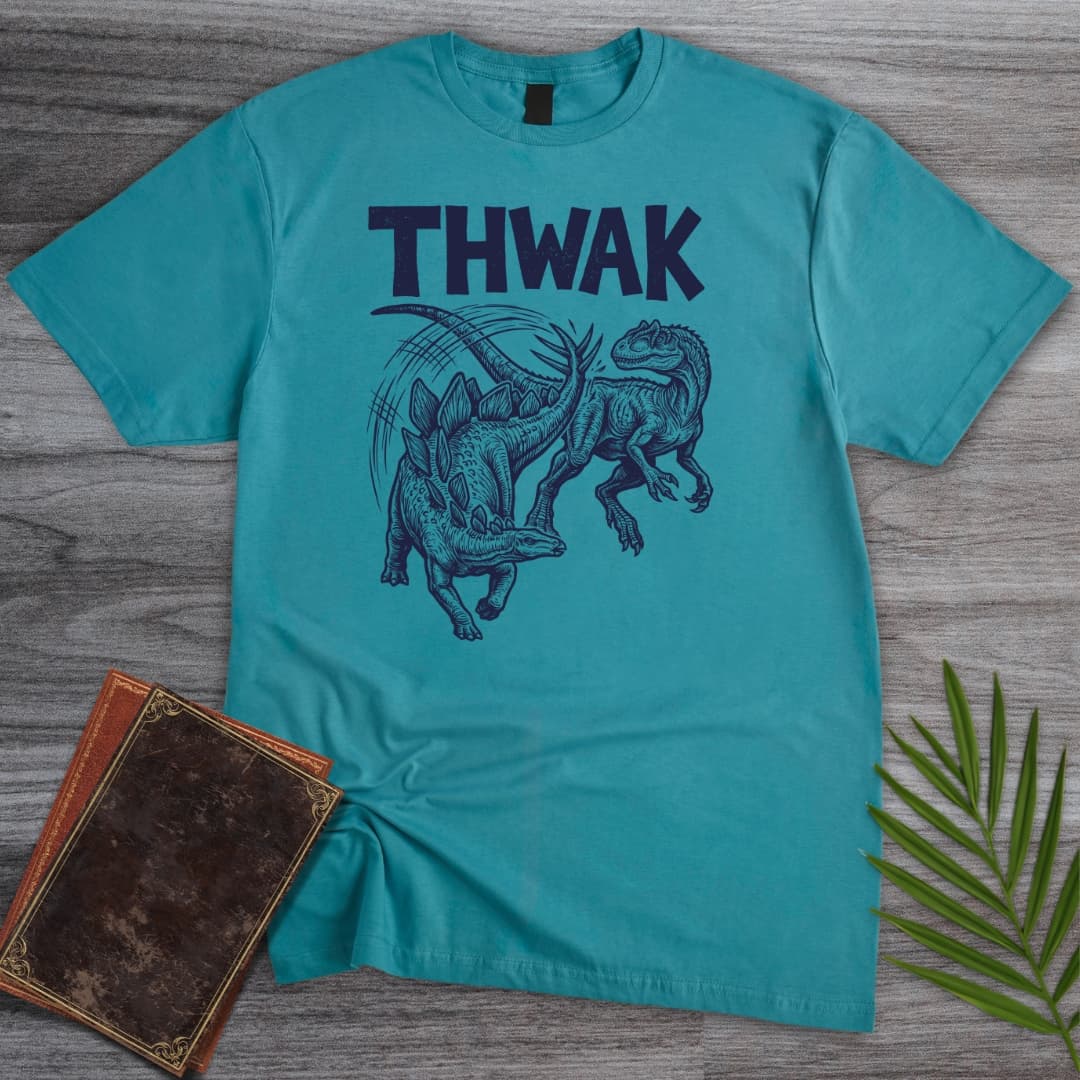 T-Shirt Tropical Blue / S Allosaurus vs Stegosaurus THWAK T-Shirt