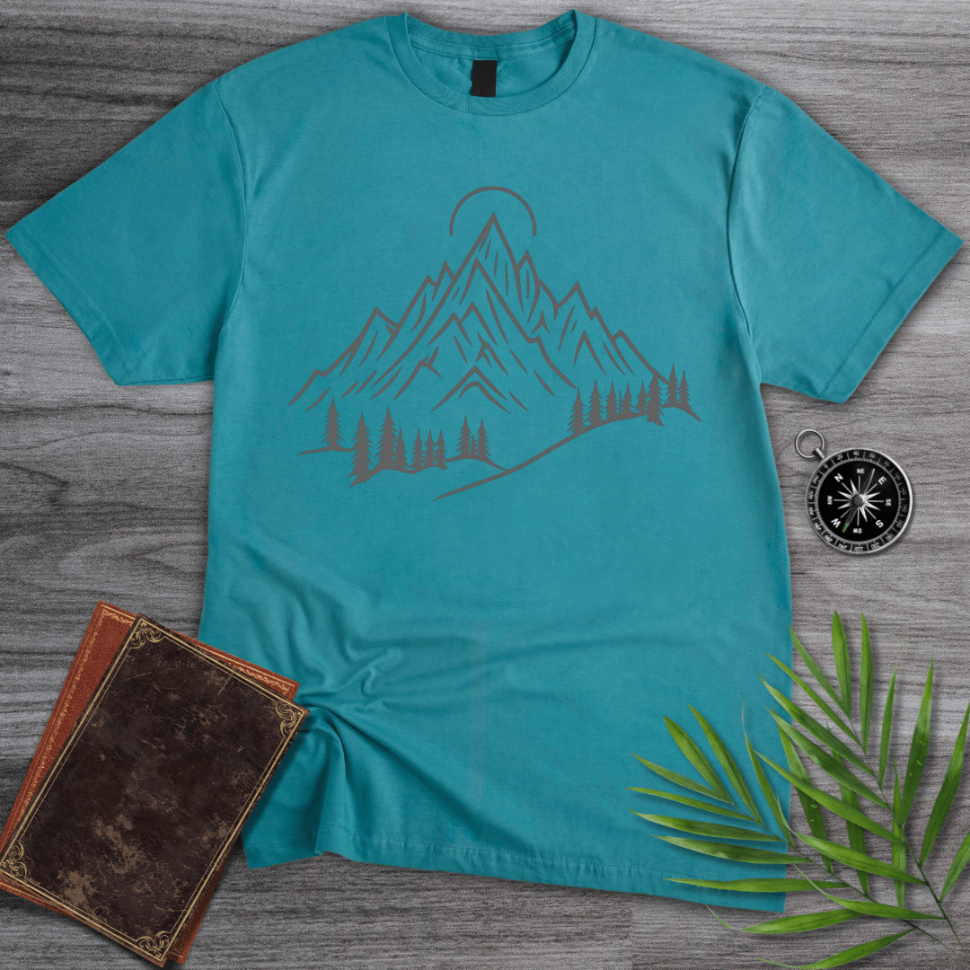 T-Shirt Tropical Blue / S Alpine Peaks Sun and Pines T-Shirt