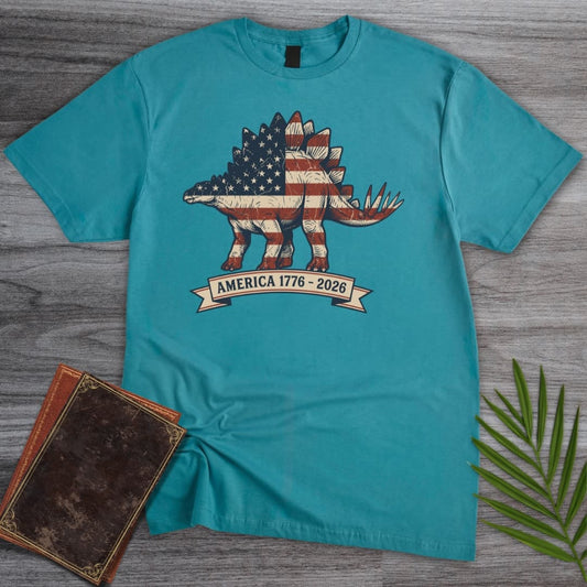 T-Shirt Tropical Blue / S Americas 250th Heritage Plate Stegosaurus T-Shirt
