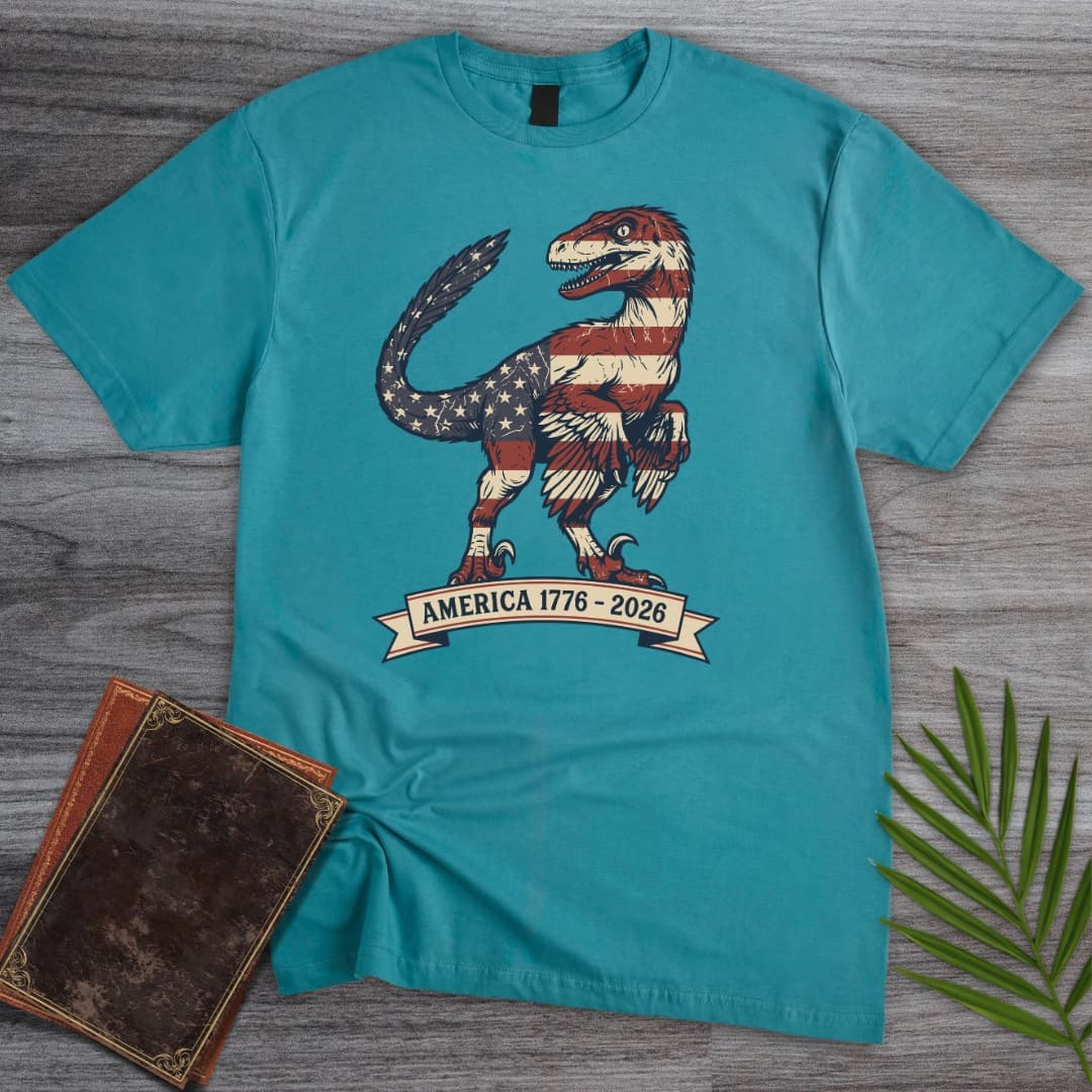 T-Shirt Tropical Blue / S Americas 250th Liberty Talon Deinonychus T-Shirt