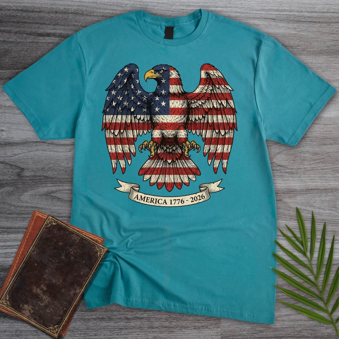 T-Shirt Tropical Blue / S Americas 250Th Old Glory Eagle T-Shirt