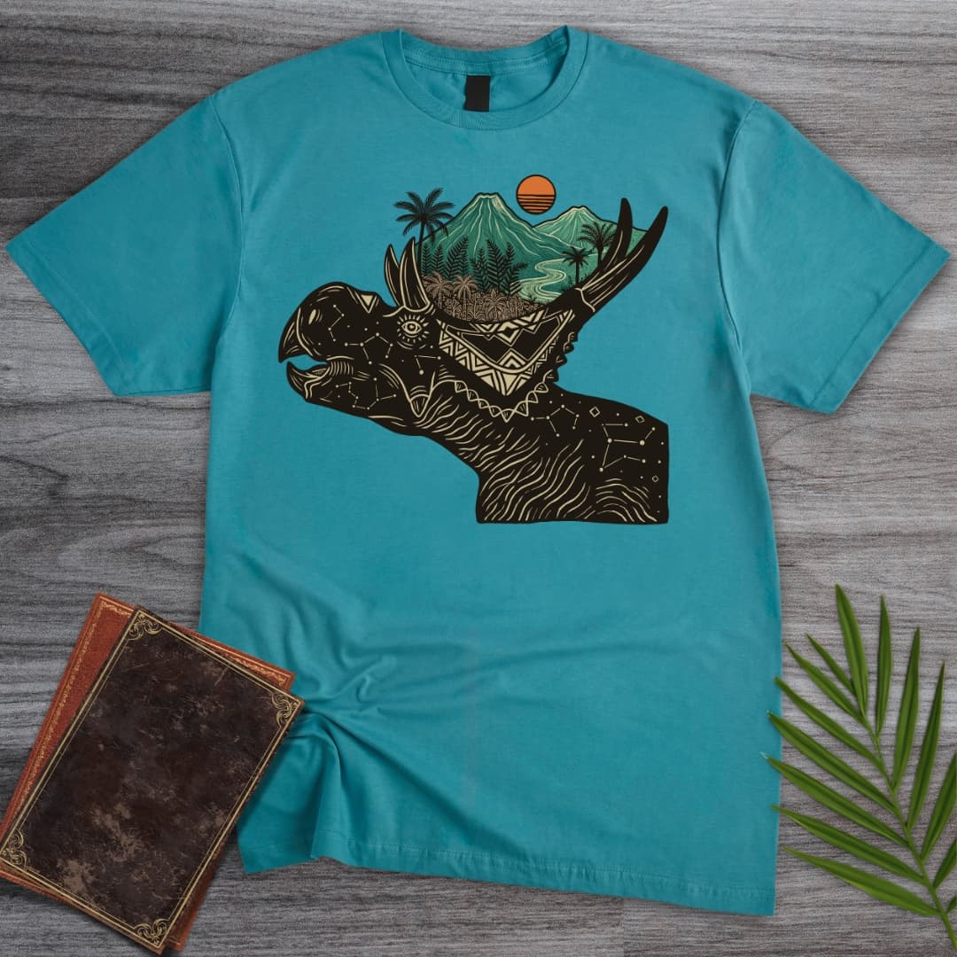 T-Shirt Tropical Blue / S Ancient  Diabloceratops Wisdom T-Shirt