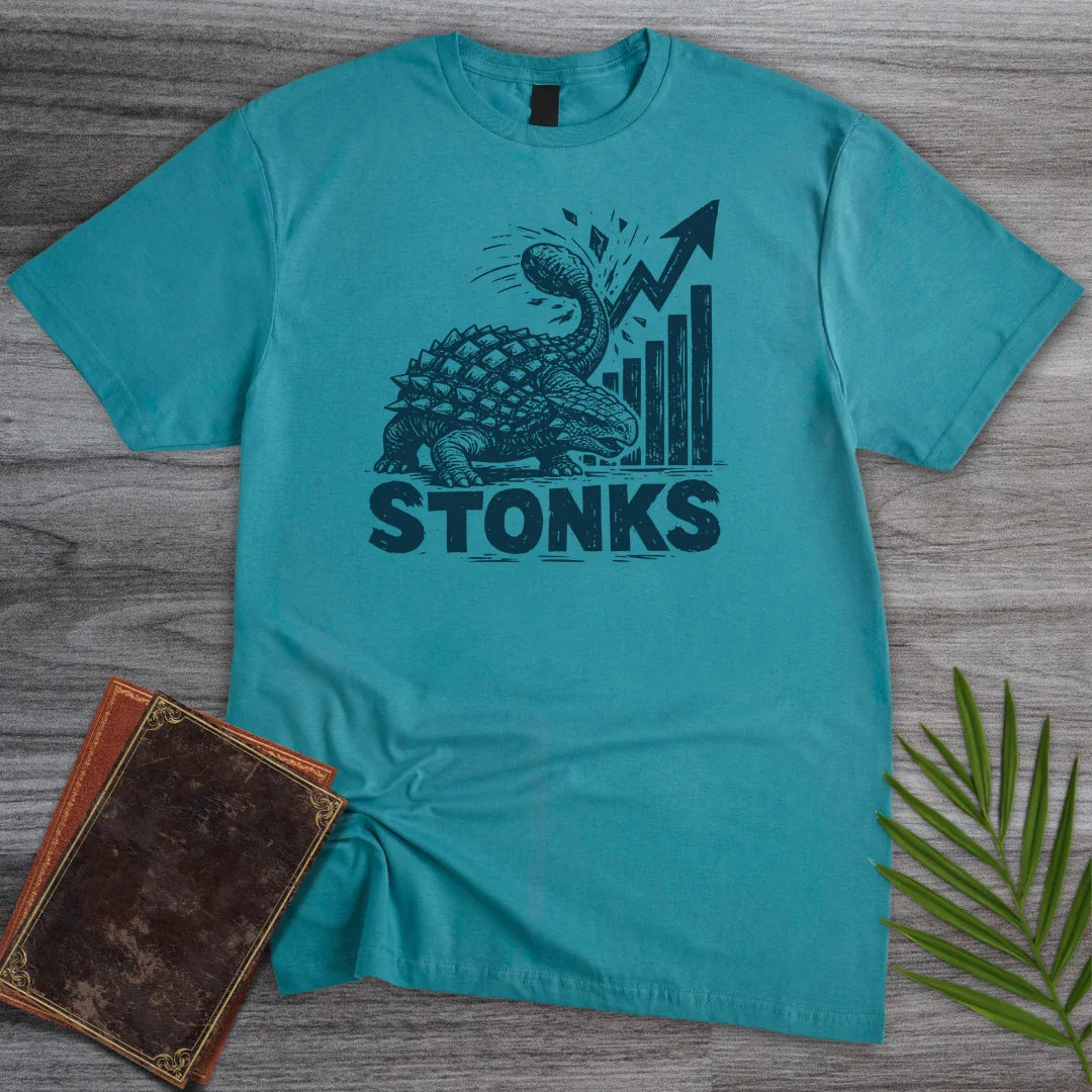 T-Shirt Tropical Blue / S Ankylosaurus Stonks T-Shirt