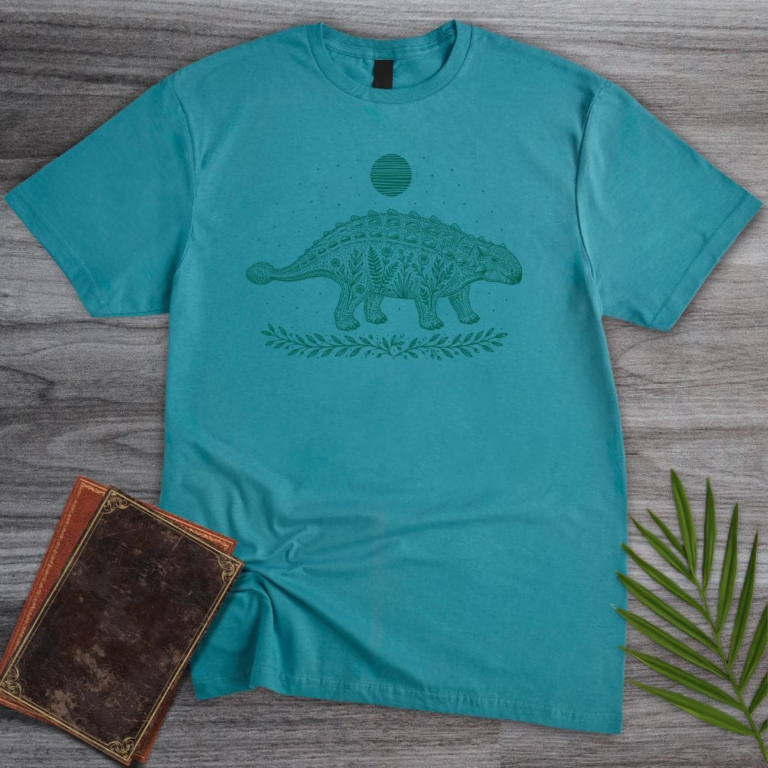 T-Shirt Tropical Blue / S Ankylosaurus Wildflower Sun T-Shirt