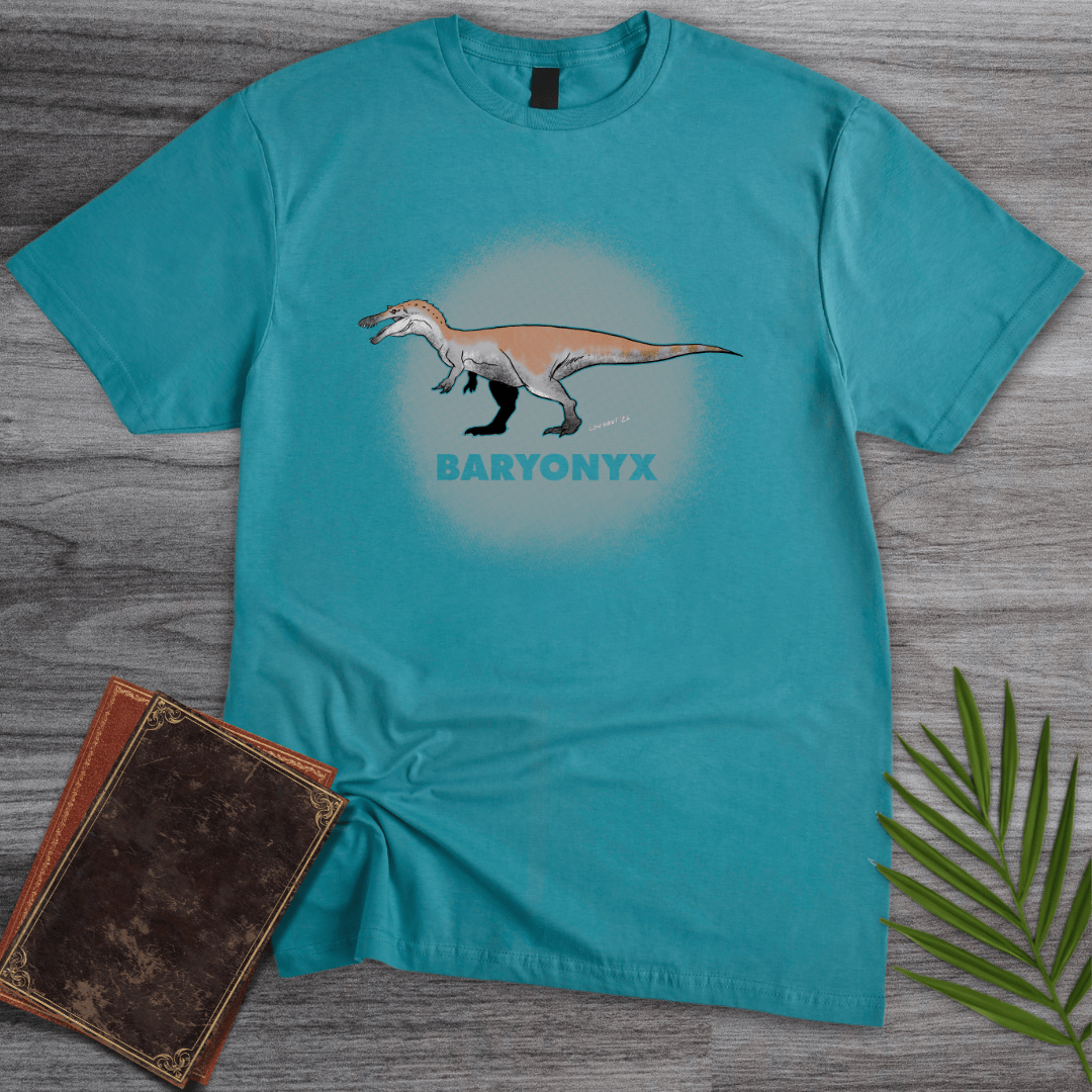 T-Shirt Tropical Blue / S Baryonyx River Hunter T-Shirt (palaeoden_art)