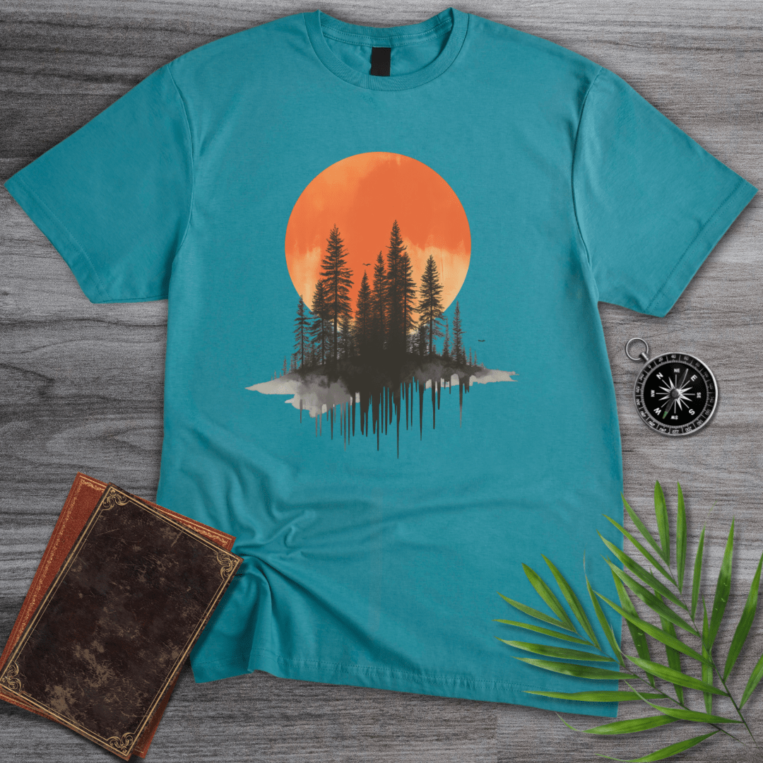 T-Shirt Tropical Blue / S Blood Moon Forest Graphic T-Shirt