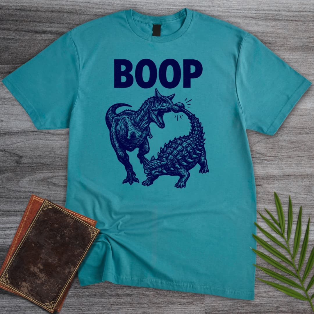 T-Shirt Tropical Blue / S Carnotaurus vs Ankylosaurus CLONK T-Shirt