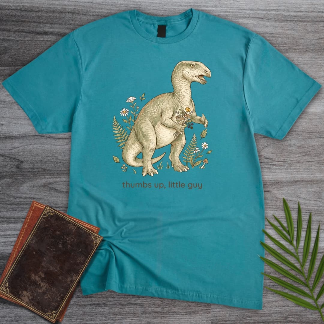 T-Shirt Tropical Blue / S Cheerful Iguanodon T-Shirt