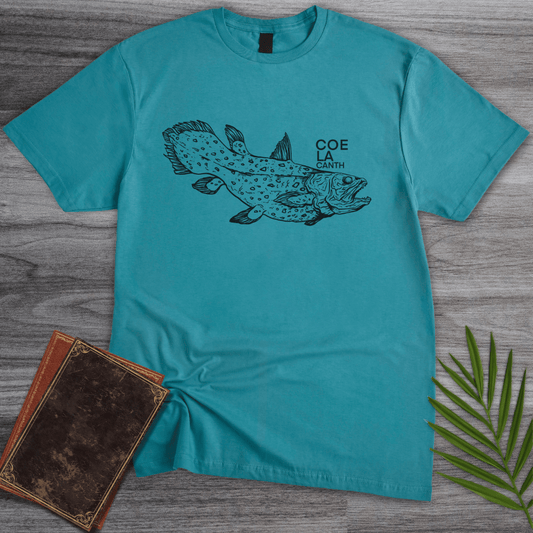 T-Shirt Tropical Blue / S Coelacanth: Living Fossil T-Shirt (farkas.art)