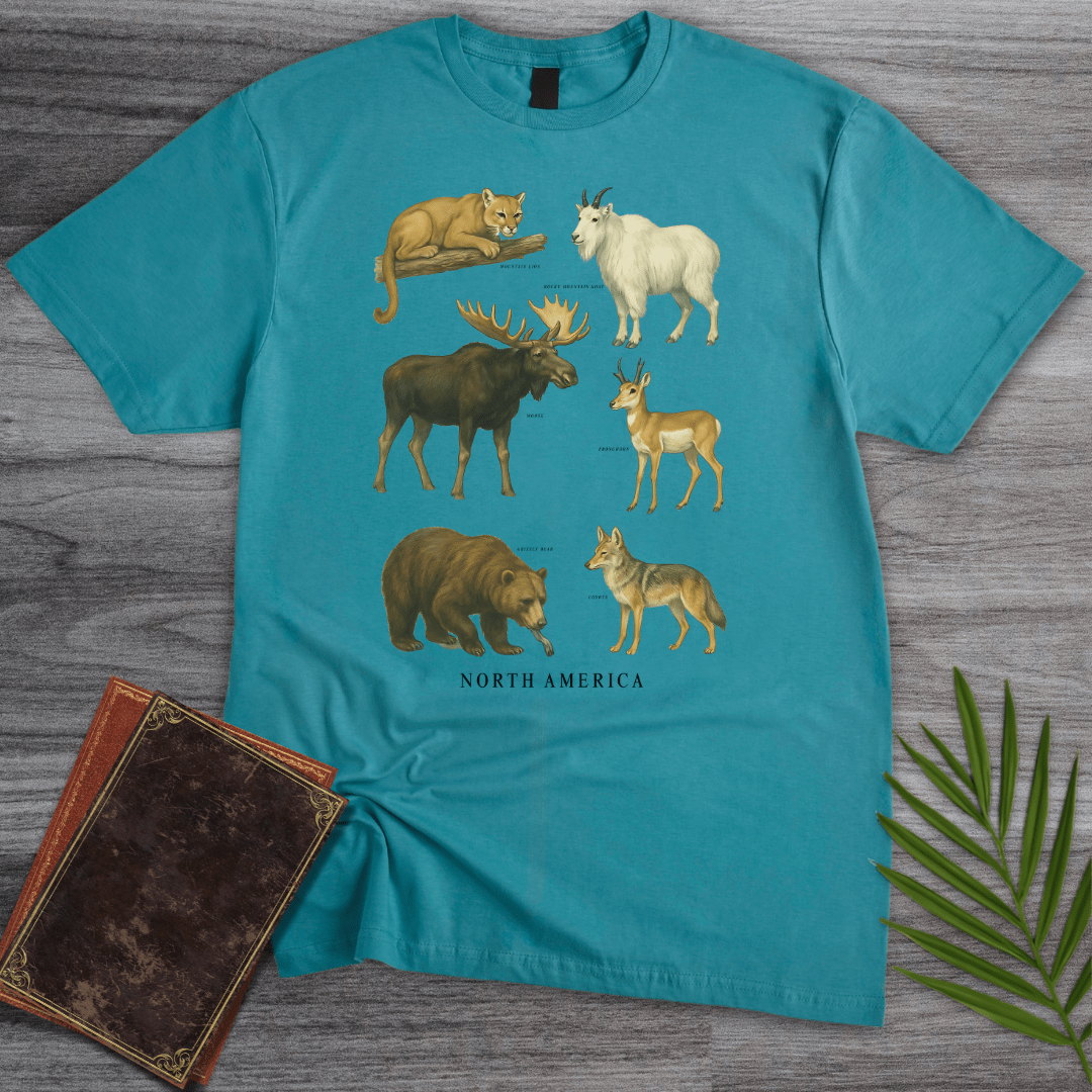 T-Shirt Tropical Blue / S Common North American Mammals T-Shirt
