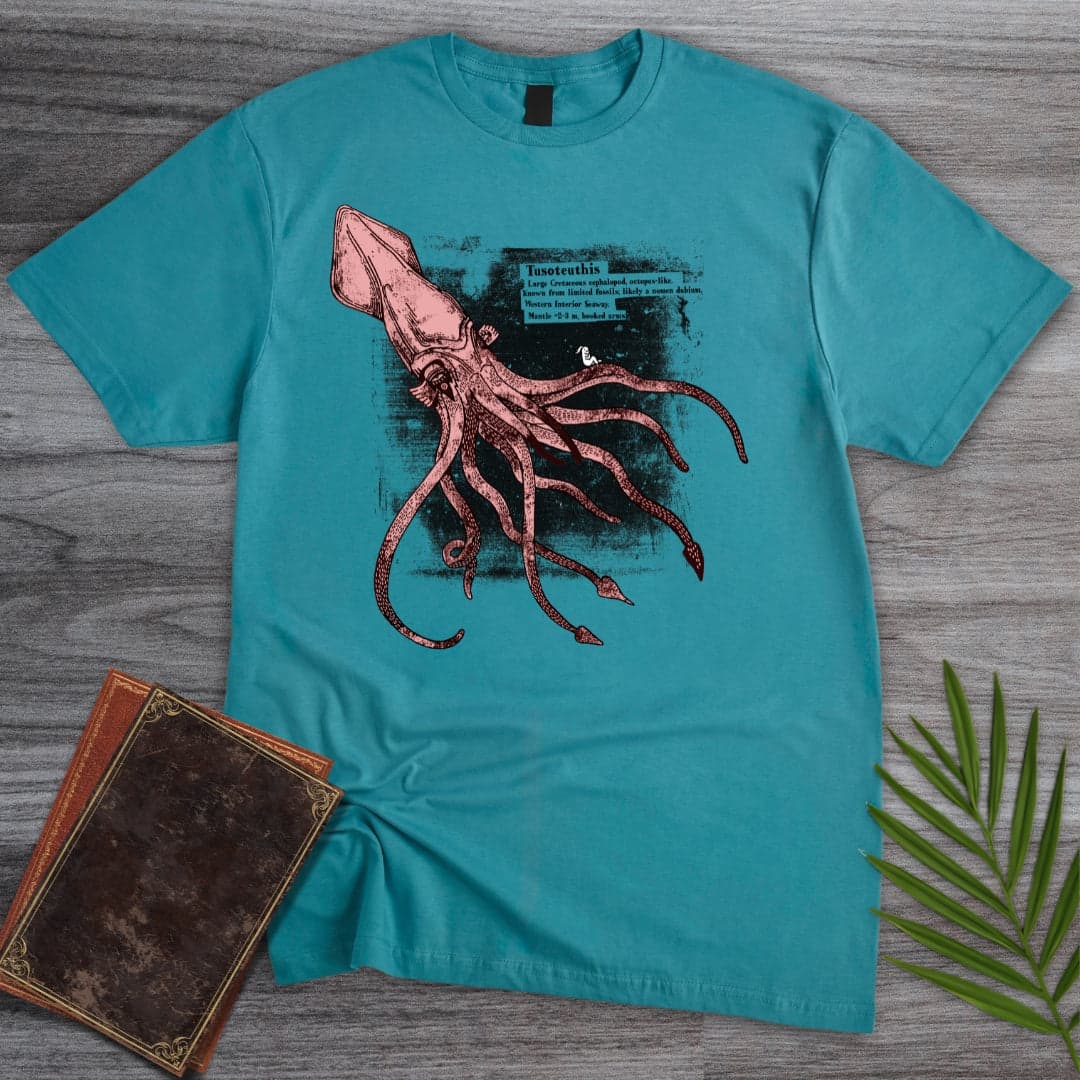 T-Shirt Tropical Blue / S Cretaceous Kraken Tusoteuthis T-Shirt (dunyaatay)