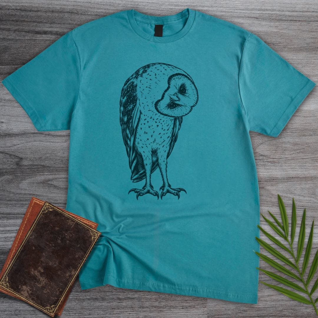 T-Shirt Tropical Blue / S Curious Barn Owl T-Shirt