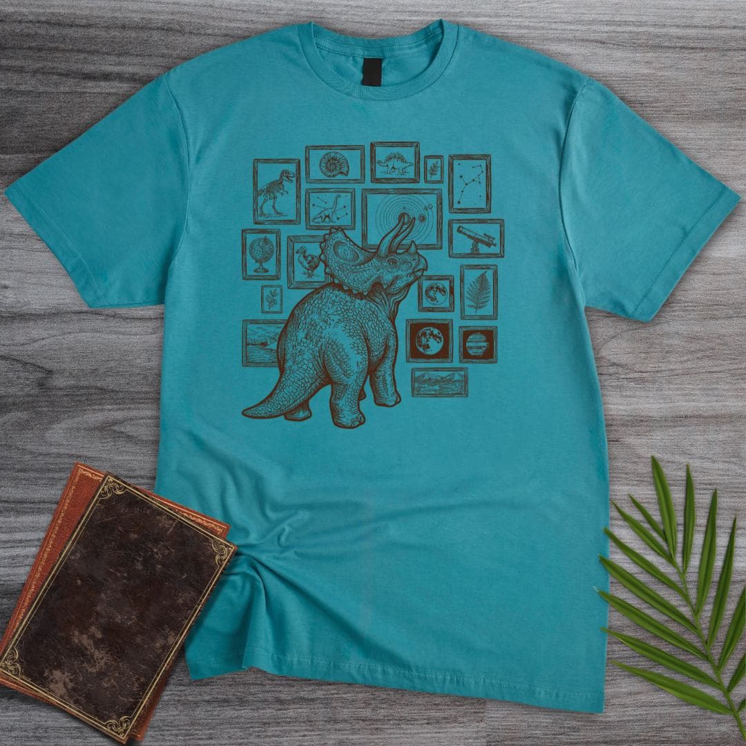 T-Shirt Tropical Blue / S Curious Triceratops Museum T-Shirt