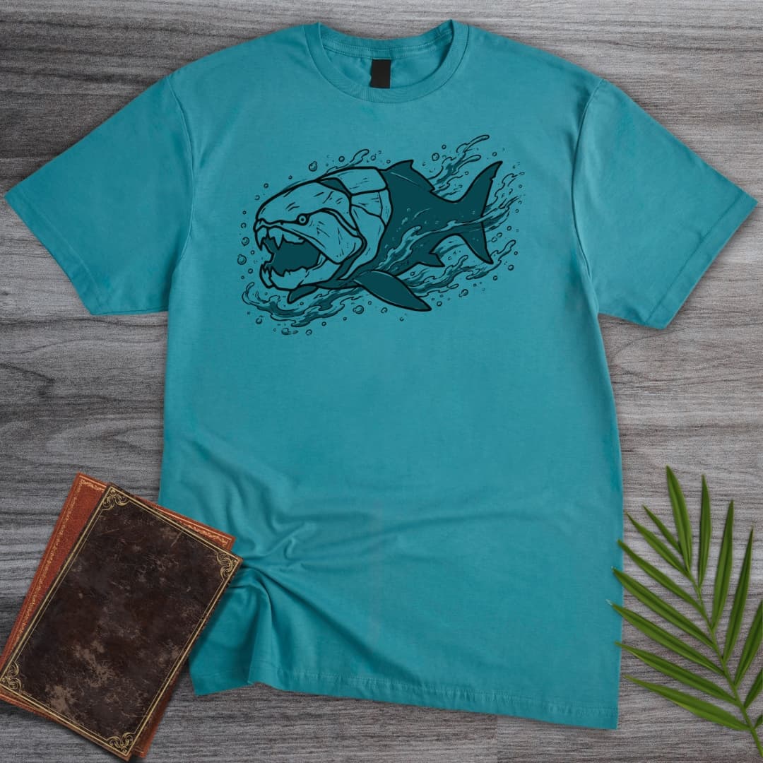 T-Shirt Tropical Blue / S Deep Teal Dunkleosteus T-Shirt