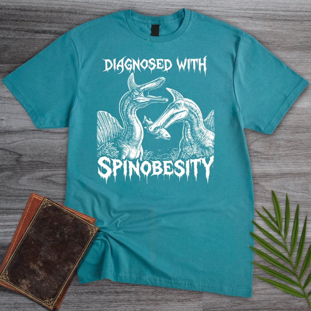 T-Shirt Tropical Blue / S Diagnosed with Spinobesity T-Shirt