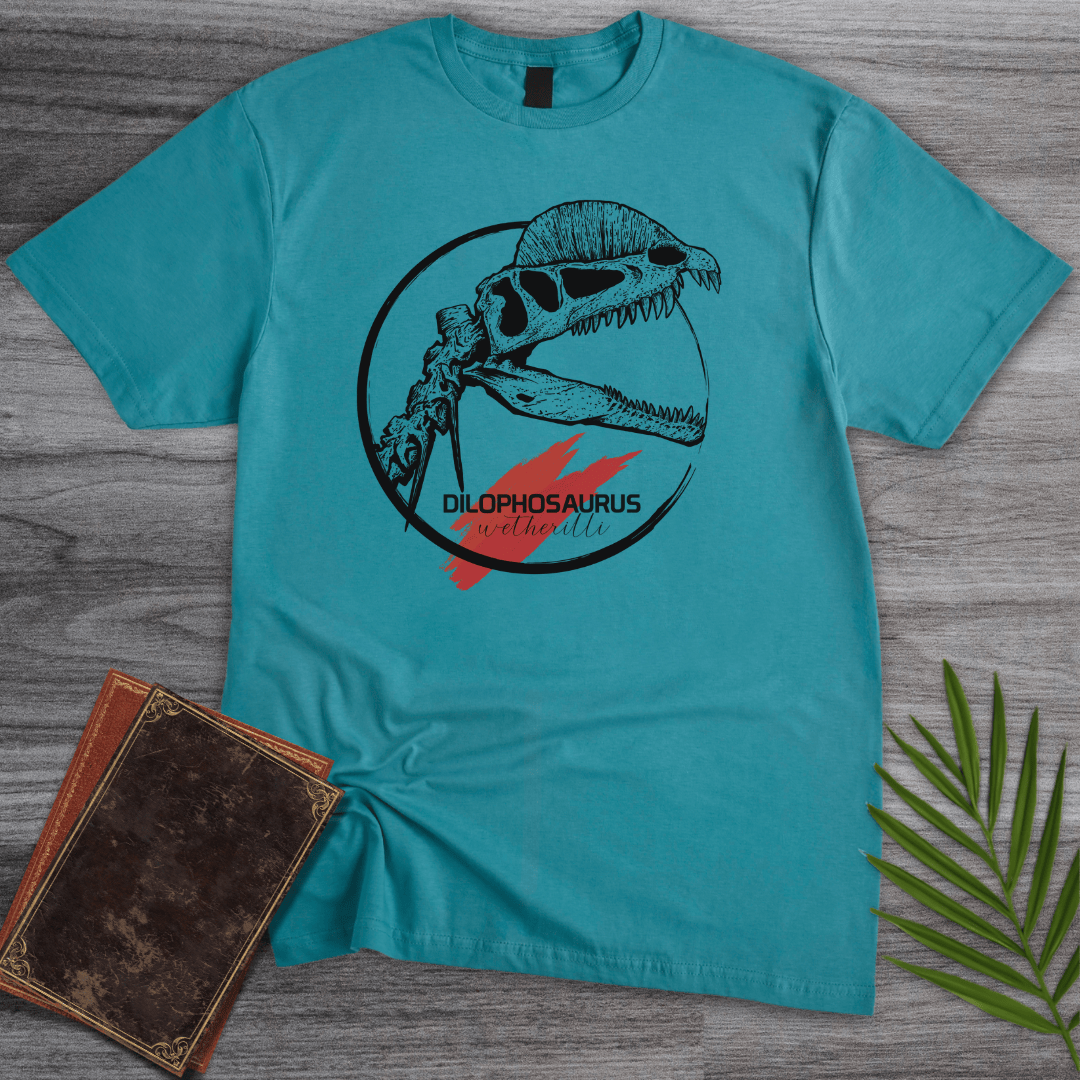 T-Shirt Tropical Blue / S Dilophosaurus Wetherilli Crest Display T-Shirt (farkas.art)