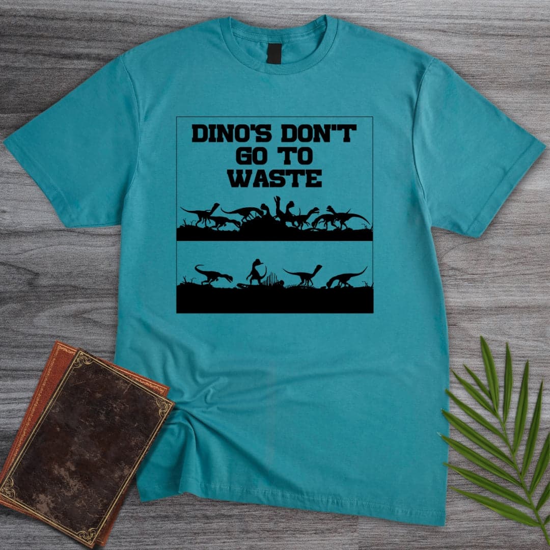 T-Shirt Tropical Blue / S Dino’s Don’t Go To Waste T-Shirt (Doobie)