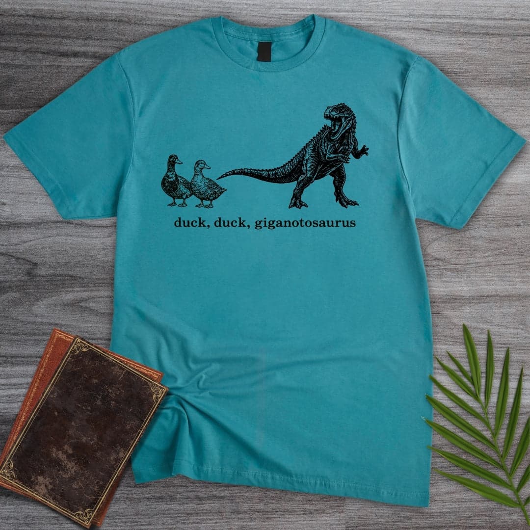 T-Shirt Tropical Blue / S Duck, Duck, Giganotosaurus T-Shirt