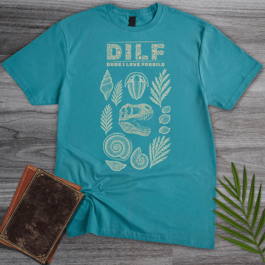 T-Shirt Tropical Blue / S Dude I Love Fossils T-Shirt