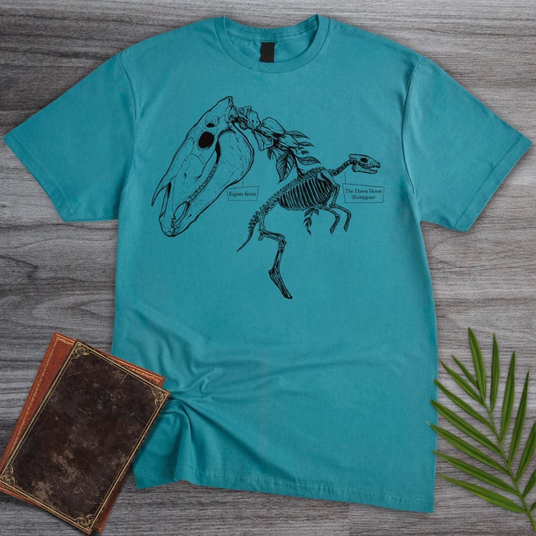 T-Shirt Tropical Blue / S Eohippus & Equus Ferus T-Shirt (farkas.art)