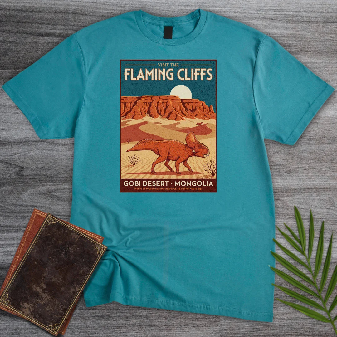 T-Shirt Tropical Blue / S Flaming Cliffs Protoceratops T-Shirt