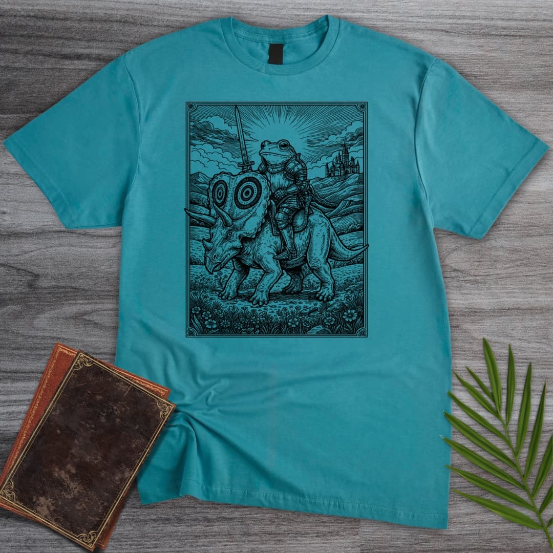 T-Shirt Tropical Blue / S Frog Knight Torosaurus Rider T-Shirt