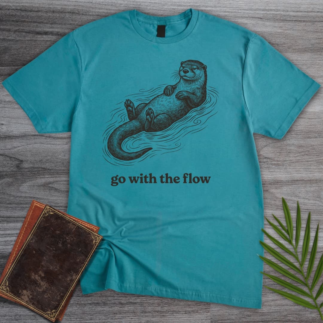 T-Shirt Tropical Blue / S Go With The Flow Otter T-Shirt