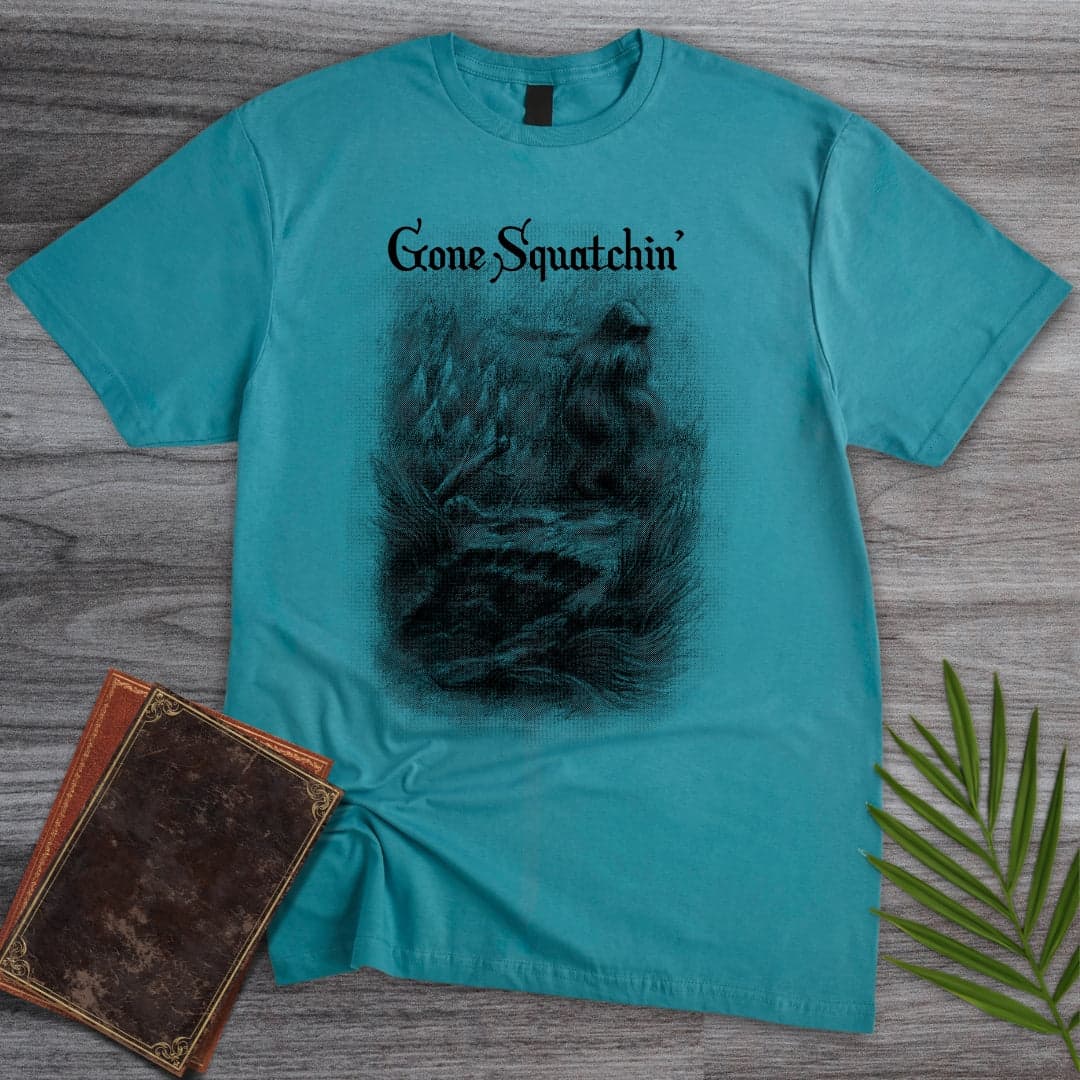 T-Shirt Tropical Blue / S Gone Squatchin’ Bigfoot T-Shirt (Doobie)