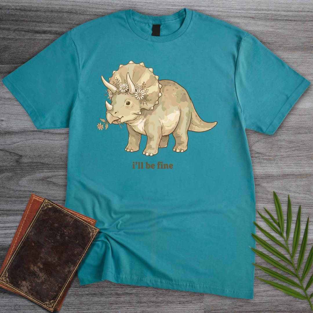 T-Shirt Tropical Blue / S Grazing Triceratops T-Shirt