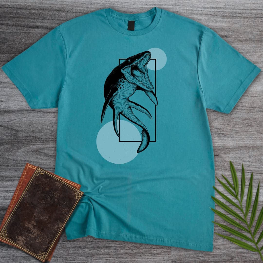 T-Shirt Tropical Blue / S Great Deep Mosasaurus Ocean T-Shirt