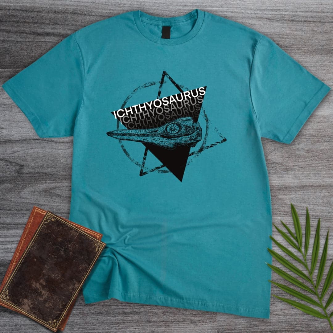T-Shirt Tropical Blue / S Ichtyosaurus Skull Geometry T-Shirt (farkas.art)